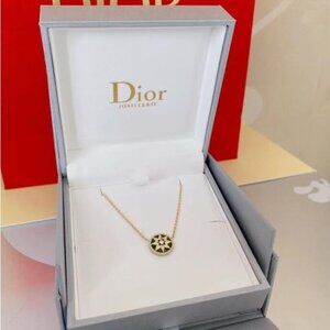 Dior Necklace with Green and Gold Pendant